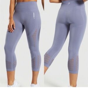 Gymshark Energy Steel Blue Capri
Leggings - Ribbed Cut-Out High Waist |
Small